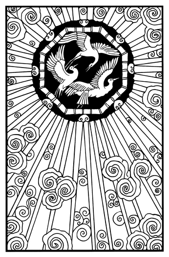 Edgar Brandt, Les Cigognes d'Alsace, ironwork panel